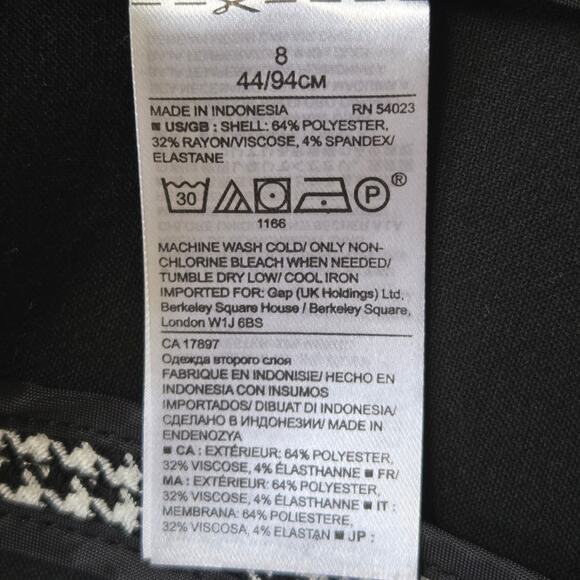 Banana Republic Women's 8 Classic Houndstooth Jacket Blazer 1 Button Front - Picture 16 of 16